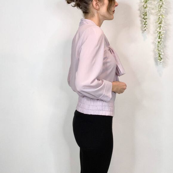 NWT BYRON LARS Beauty Mark Lavender Flounced Georgette top bow fairycore 2593 - Picture 5 of 10